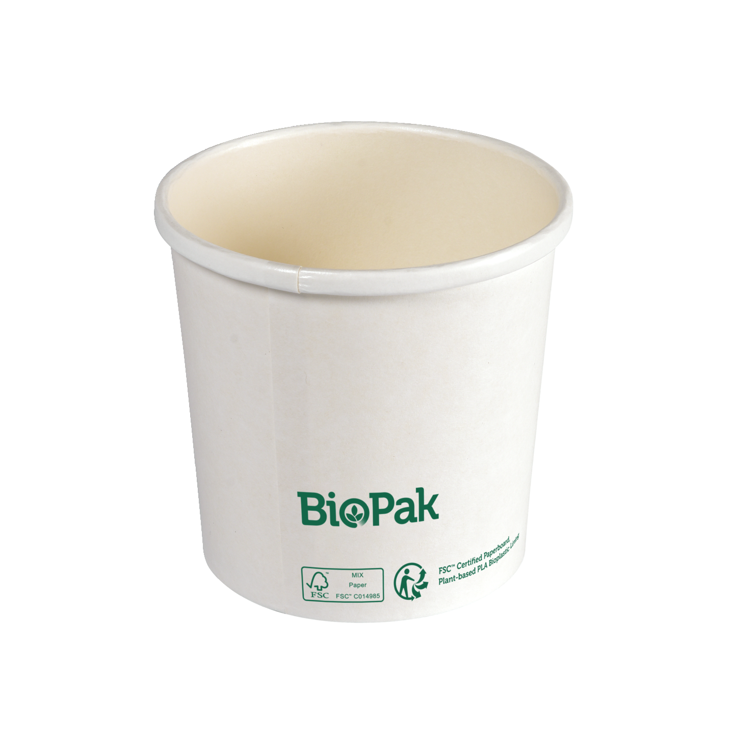 Biopak Ronda Short kulho valkoinen 360ml Ø90mm, korkeus 84mm 25kpl