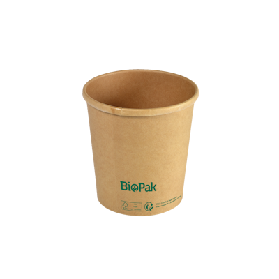 Biopak Ronda Short kulho ruskea 480ml Ø97mm, korkeus 100mm 25kpl