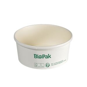 Biopak Ronda Slim kulho valkoinen 350ml Ø117mm, korkeus 52mm 35kpl