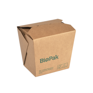 Biopak Noodle box pieni suljettava ruskea 480ml 92x74x85mm 50kpl