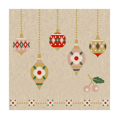 Duni paper+design lautasliina 33cm 20kpl Scandi Baubles