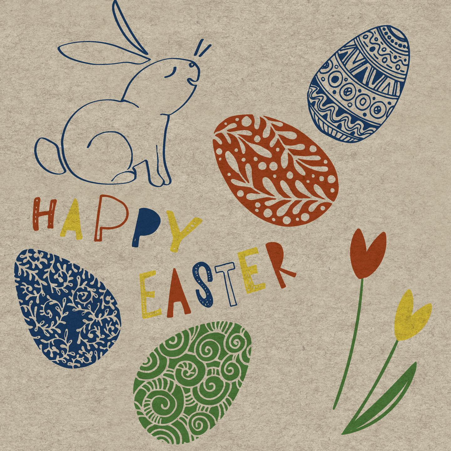 Duni paper+design lautasliina 33cm 25kpl Hoppy Easter