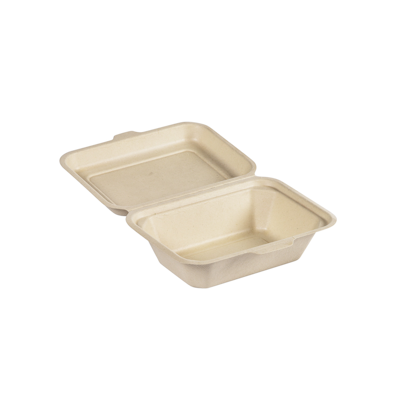 Biopak Ateriarasia 1-lokeroinen ruskea bagassia 185x143x62mm 530ml 50kpl