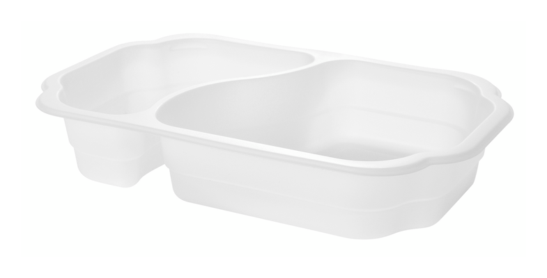 Duniform ecoecho Take away -rasia 246kpl 700/400ml 250x159x45mm 2-lokeroinen, läpikuultava biomuovi