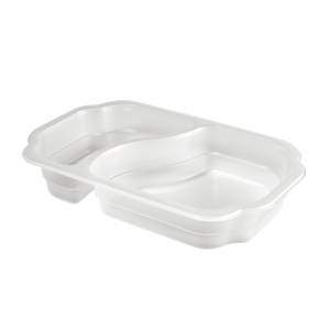 Biopak Take away -rasia kirkas 2-lokeroinen 250x159x43mm 700ml/400ml 246kpl