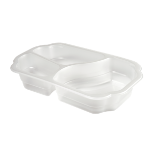 Biopak Take away -rasia kirkas 3-lokeroinen 255x162x48mm 550/350/200ml 246kpl