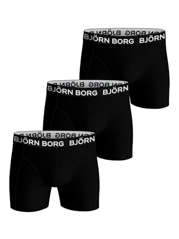Björn Borg miesten Cotton Strech bokserit 3kpl/pkt, musta