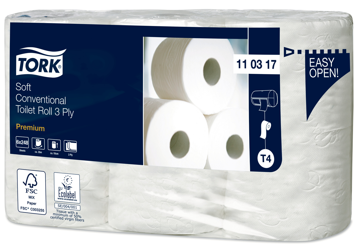 Tork wc-paperirulla Soft valkoinen 6x35m Premium T4