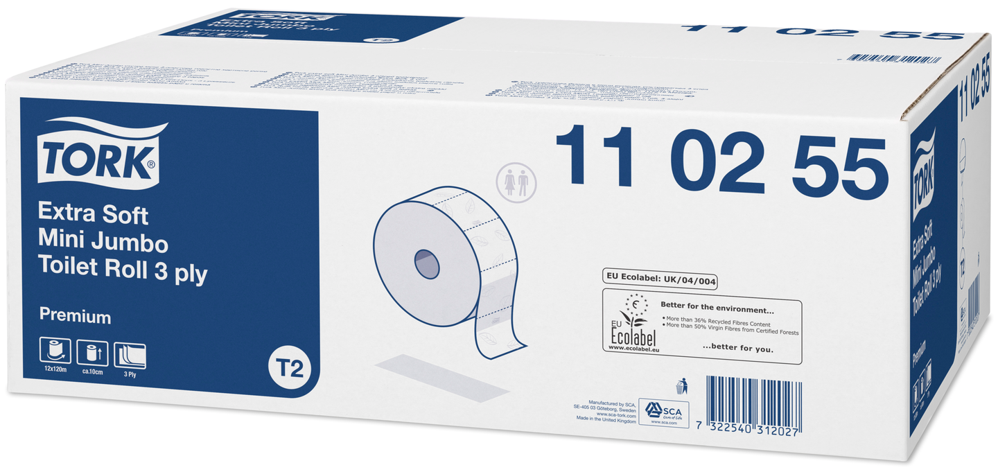 Tork Mini Jumbo WC-paperirulla Extra Soft valkoinen 12x120m Premium T2