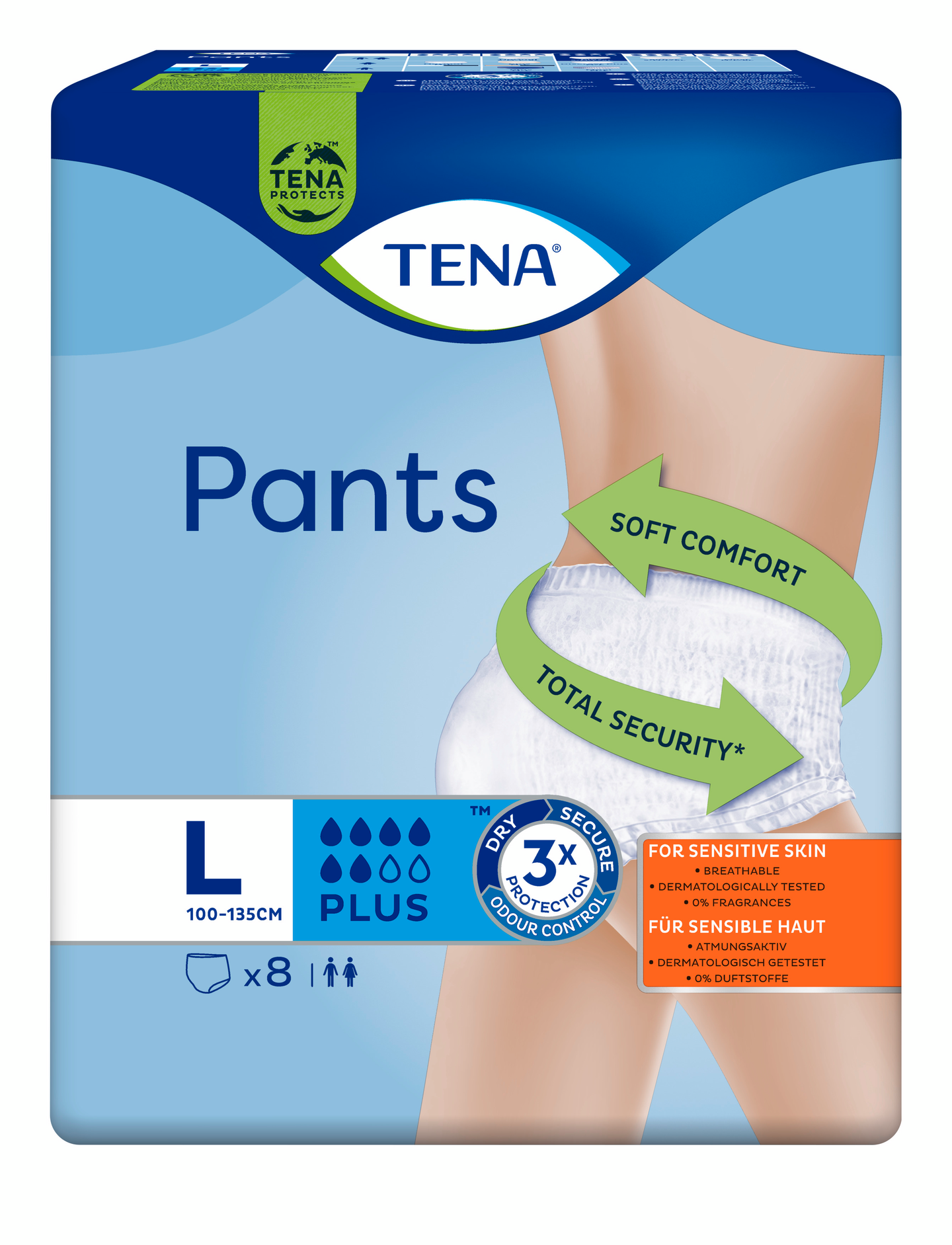 Tena Pants inkohousut 8kpl plus large