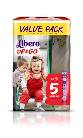 Libero Up&Go housuvaippa koko 5 (10-14 kg) 54 kpl Value Pack