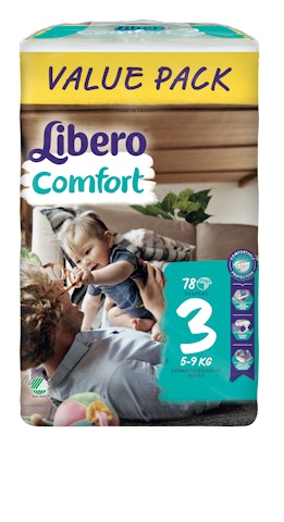 Libero Comfort teippivaippa koko 3 (5-9 kg) 78 kpl Value Pack