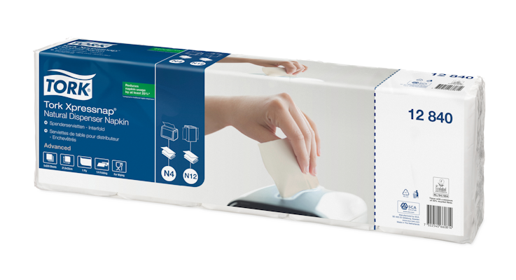 Tork Xpressnap annostelijaliina luonnonvalkoinen 5x225kpl/21,6x33cm 1/4taitto N4/N12