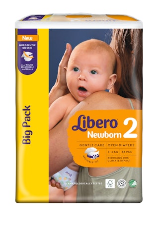 Libero Newborn teippivaippa koko 2 (3-6 kg) 88 kpl