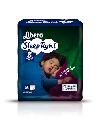 Libero SleepTight yövaippa koko 8 (16-30 kg) 16 kpl