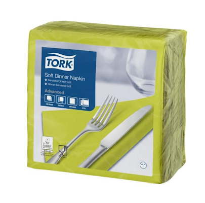 Tork Dinner-lautasliina lime 100kpl/39cm 3krt 1/4taitto