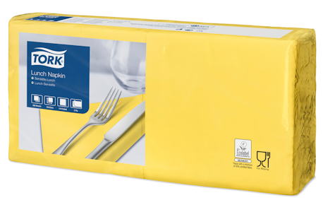 Tork Lunch-lautasliina keltainen 200 kpl/33cm 2krs 1/4 taitto