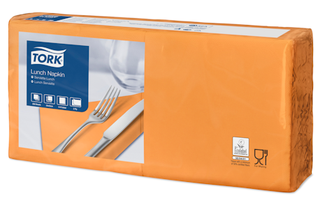 Tork Lunch-lautasliina oranssi 200kpl/33cm 2krt 1/4taitto