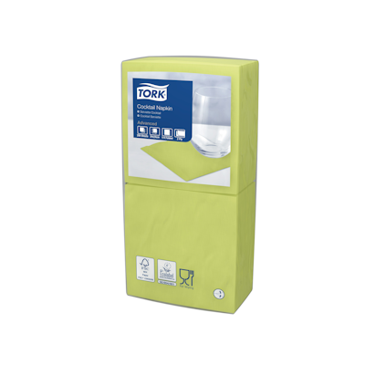 Tork cocktail- / kahviliina lime 2krt 1/4-taitto 24cm 200kpl