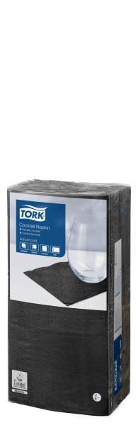 Tork Cocktail/kahviliina musta 200kpl/24cm 2krt 1/4taitto