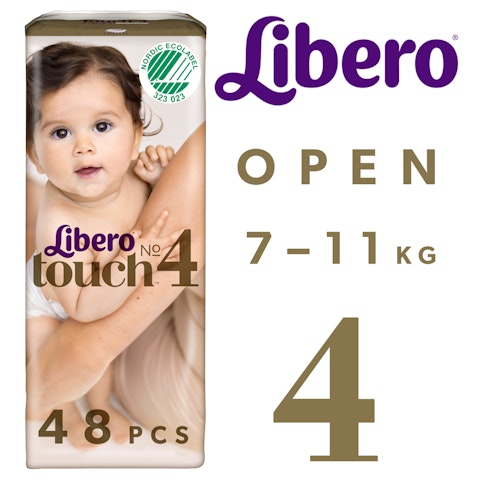 Libero Touch teippivaippa koko 4 (7-11 kg) 48 kpl