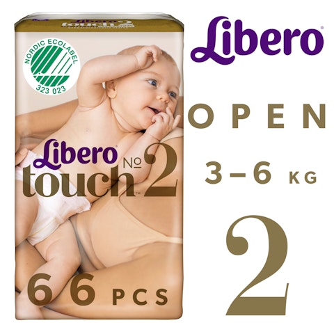 Libero Touch teippivaippa koko 2 (3-6 kg) 66 kpl
