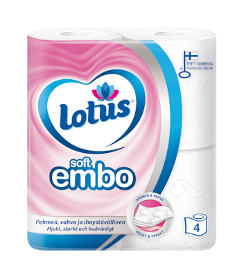 Lotus Soft Embo wc-paperi 4rl valkoinen