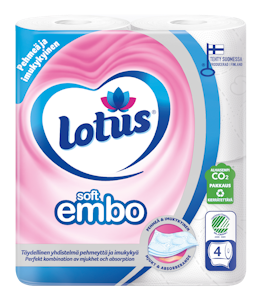 Lotus Soft Embo wc-paperi 4rl valkoinen