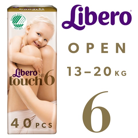 Libero Touch teippivaippa koko 6 (13-20 kg) 40 kpl