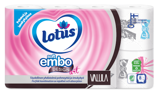 Lotus Soft Embo Vallila 8rl wc-paperi LAVA