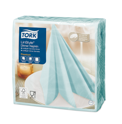 Tork LinStyle Dinner-lautasliina turkoosi 50kpl/39cm