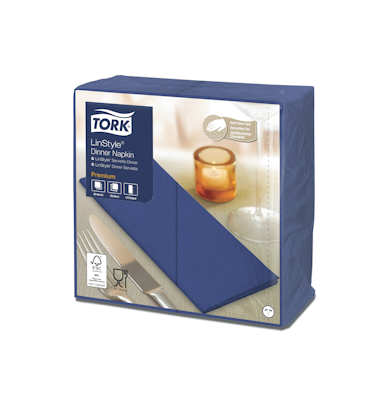 Tork LinStyle Tummansininen Dinner-lautasliina 50kpl/39cm 1/8-taitto