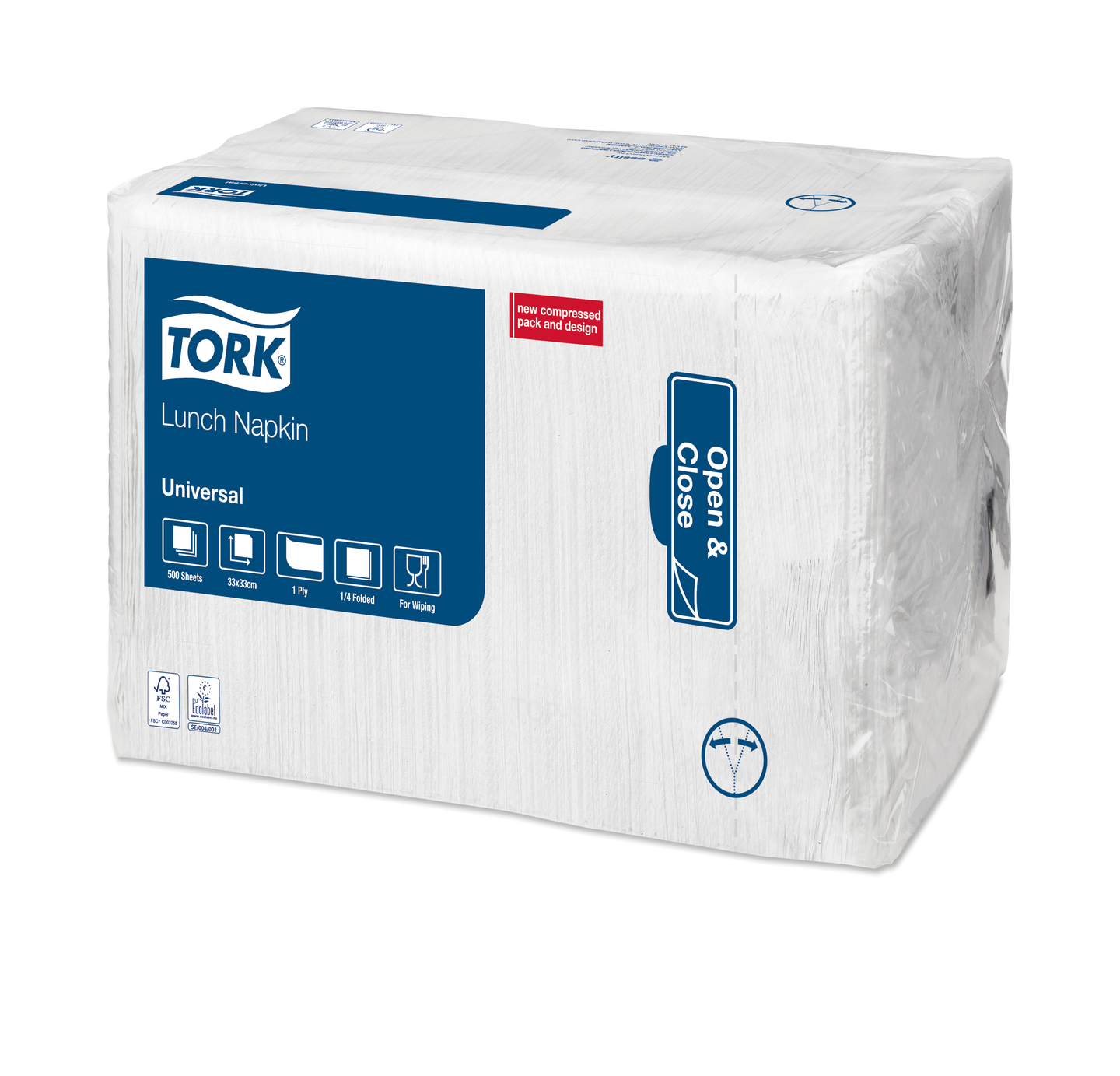 Tork Lunch lautasliina valkoinen 32,5cm 1-krs 1/4-taitto 500kpl