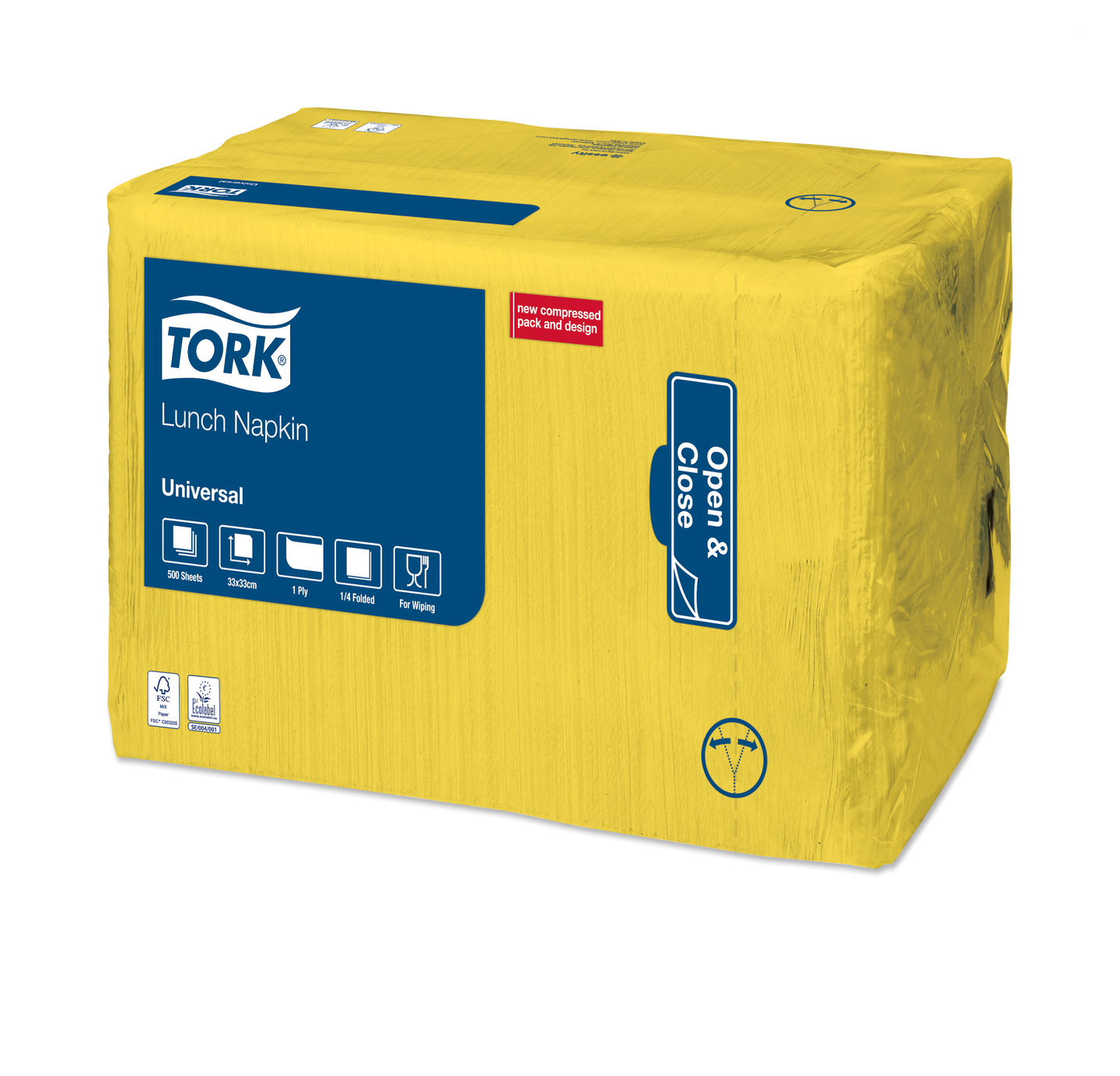 Tork Lunch lautasliina keltainen 32,5cm 1-krs 1/4-taitto 500kpl