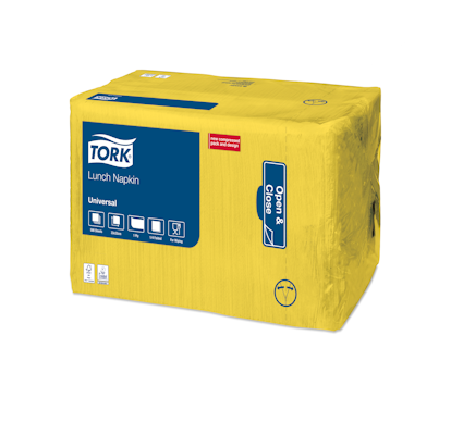 Tork Lunch lautasliina keltainen 32,5cm 1-krs 1/4-taitto 500kpl