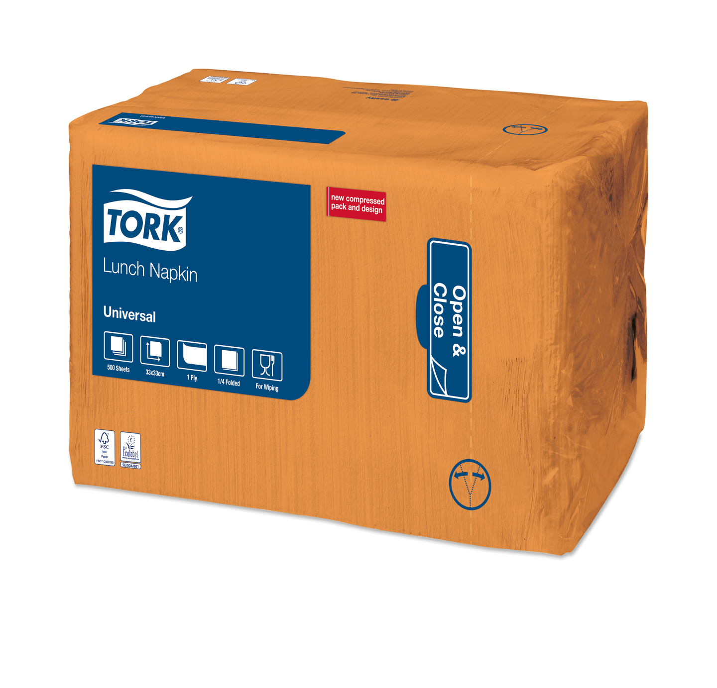 Tork Lunch lautasliina oranssi 32,5cm 1-krs 1/4-taitto 500kpl