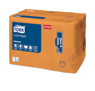 Tork Lunch lautasliina oranssi 32,5cm 1-krs 1/4-taitto 500kpl