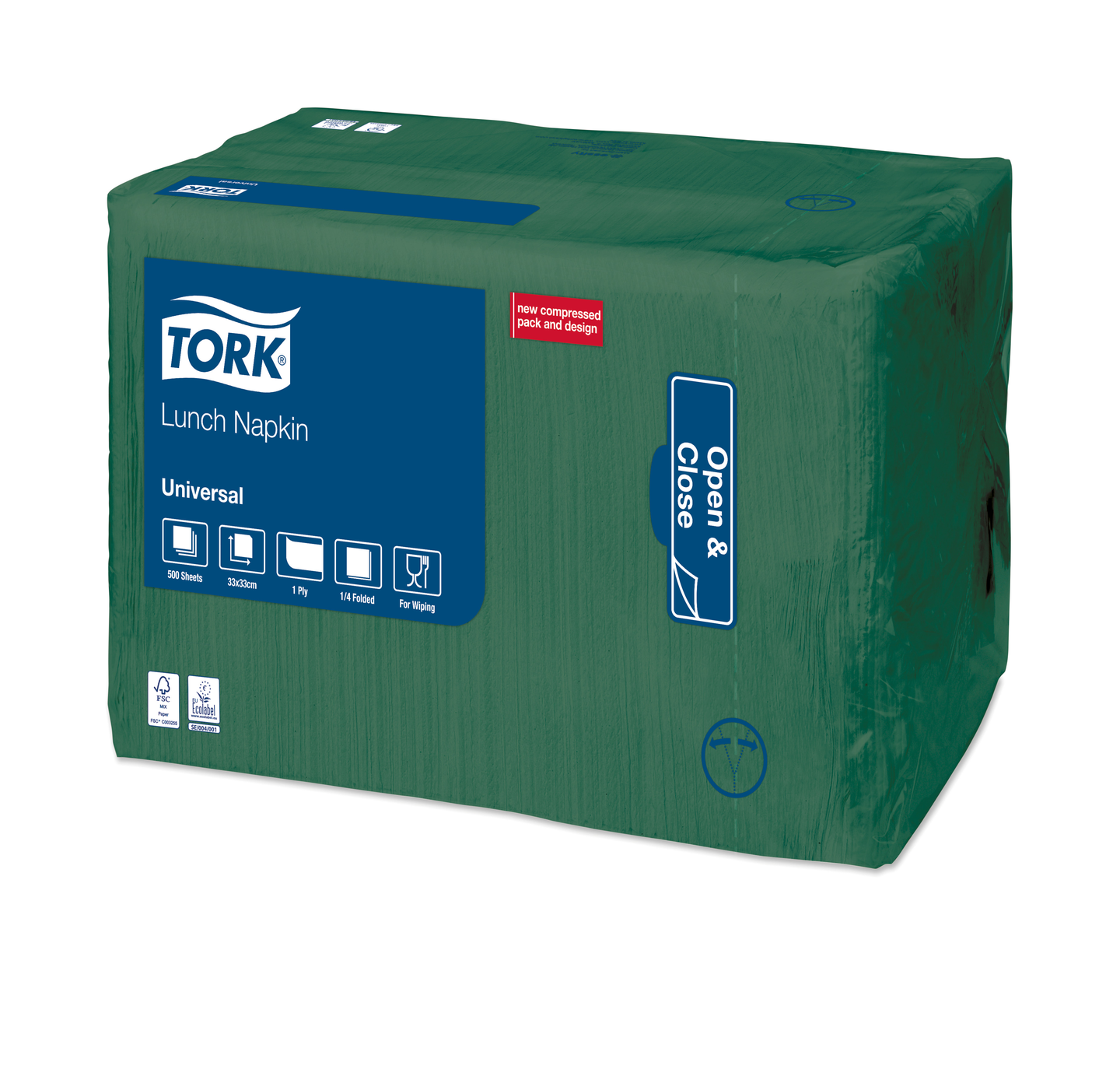 Tork Lunch lautasliina tummanvihreä 32,5cm 1-krs 1/4-taitto 500kpl