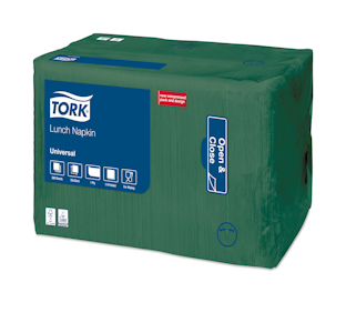 Tork Lunch lautasliina tummanvihreä 32,5cm 1-krs 1/4-taitto 500kpl