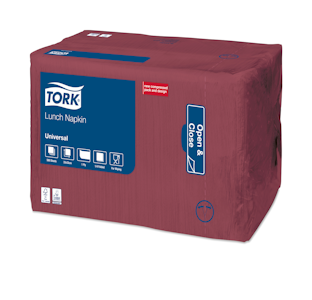 Tork Lunch lautasliina burgundy 32,5cm 1-krs 1/4-taitto 500kpl