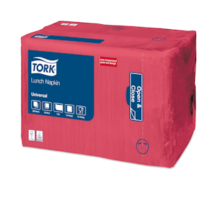 Tork Lunch lautasliina punainen 32,5cm 1-krs 1/4-taitto 500kpl