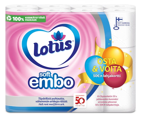 Lotus Soft Embo wc-paperi 24rl KCM 50v YM