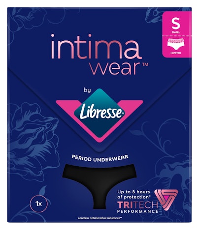 Libresse Intimawear Hipster kuukautisalushousut musta S 1kpl