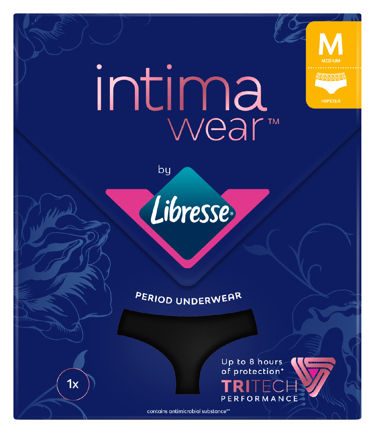 Libresse Intimawear Hipster kuukautisalushousut musta M 1kpl