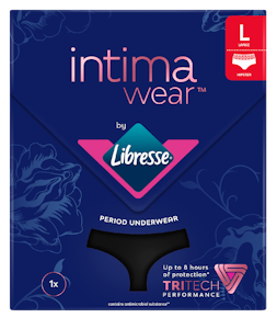 Libresse Intimawear Hipster kuukautisalushousut musta L 1kpl