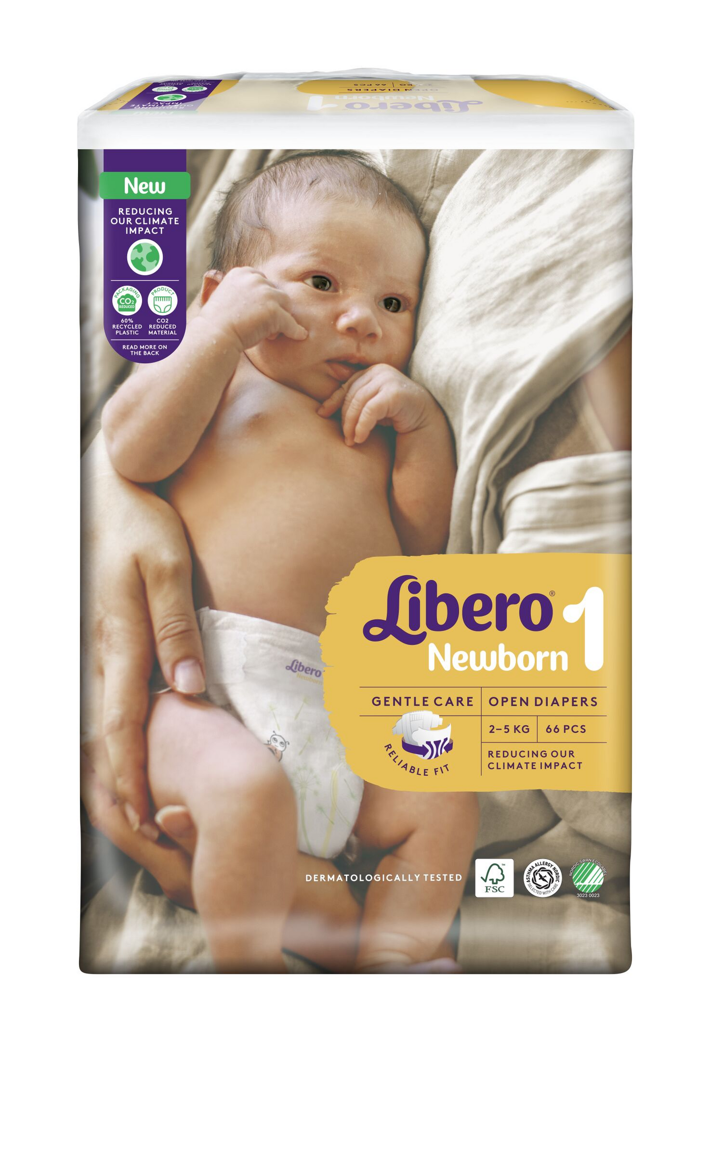Libero Newborn teippivaippa koko1 2-5kg 66kpl