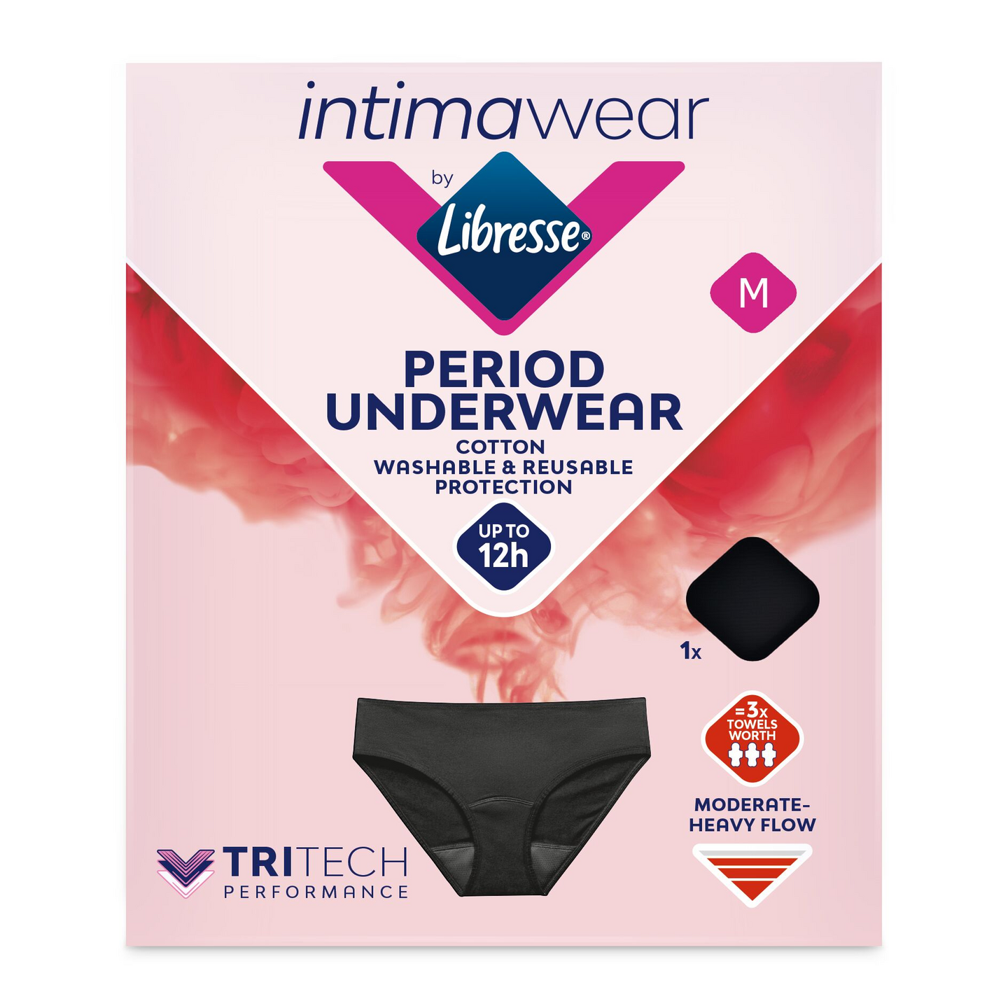 Libresse Intimawear Cotton Hipster kuukautisalushousut musta M