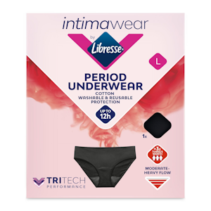 Libresse Intimawear Cotton Hipster kuukautisalushousut musta L