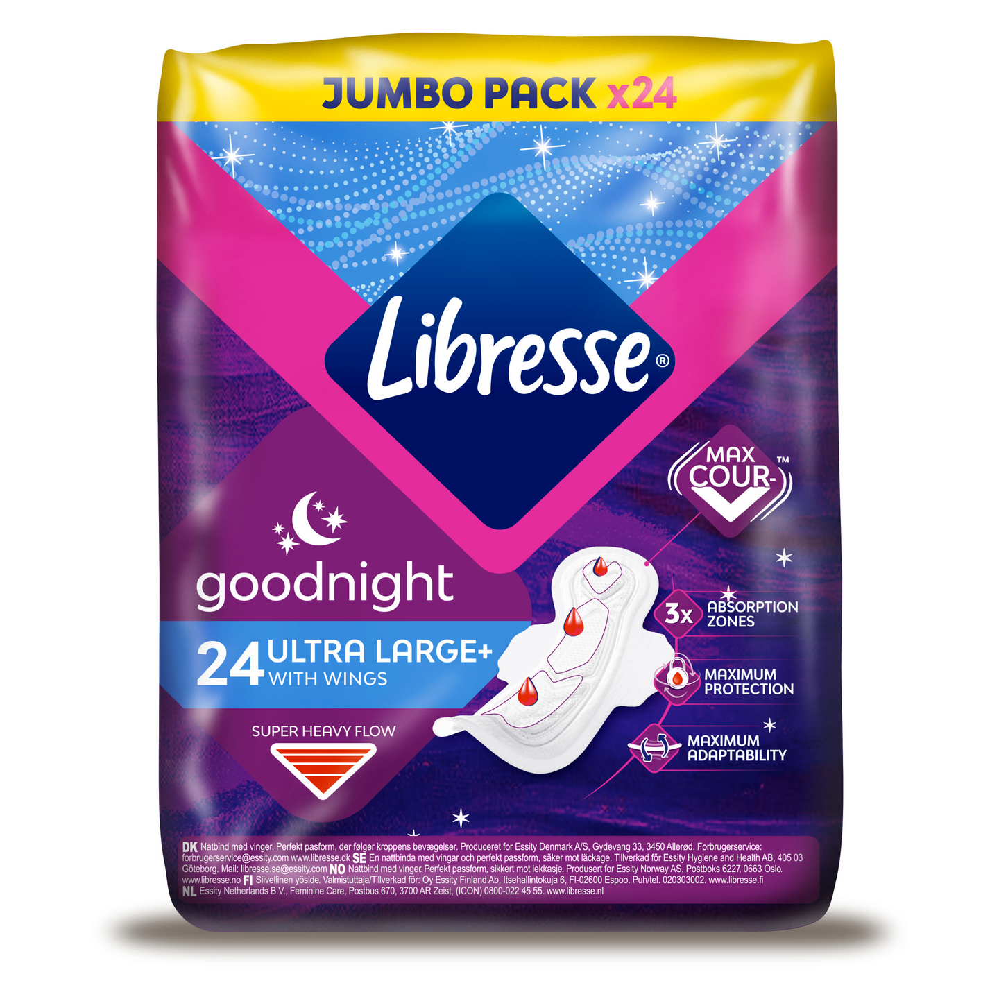 Libresse Ultra Night Large+ siivellinen yöside 24kpl Jumbo-pack
