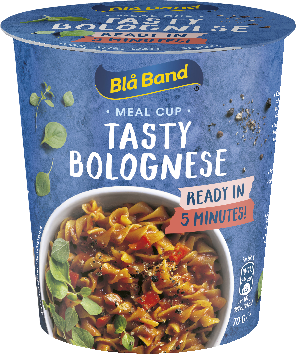 Blå Band Meal Cup Tasty Bolognese pasta-ateria 70g